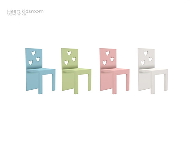 Sims 4 — [Heart kidsroom] - chair by Severinka_ — Dining chair From the set 'Heart kidsroom' Build / Buy category: Kids /