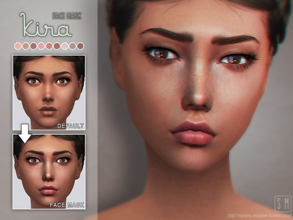 Sims 4 — [ Kira ] - Face Mask by Screaming_Mustard — A face mask in 9 shades to add more personality to female Sims. For