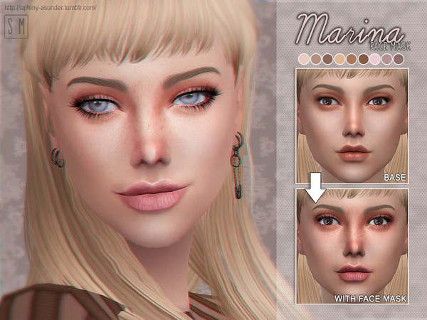 Sims 4 — [ Marina ] - Face Mask by Screaming_Mustard — A face mask in 9 shades to add more personality to female Sims.