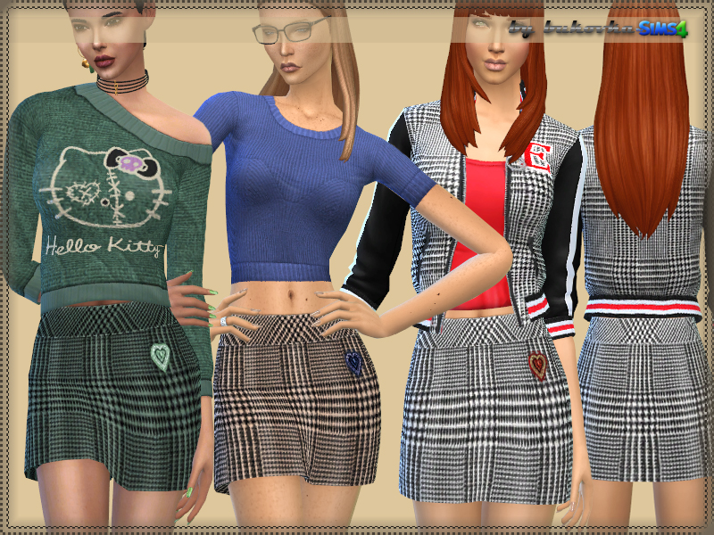 Sims 4 CC Plaid Dress