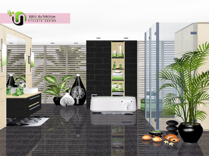 Sims 3 — Xero Bathroom by NynaeveDesign — A modern bathroom that creates a simplistic and clean feeling, equipped with a