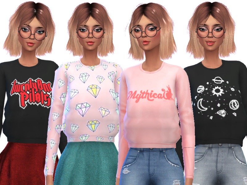 The Sims Resource - Super Kawaii Sweaters - Mesh Needed