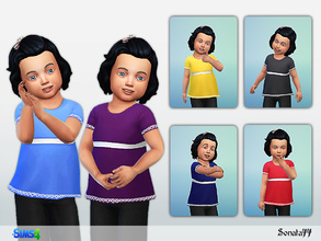 Sims 4 — S77 toddler 27 by Sonata77 — New T-shirt for toddler girls. Base game. New item. 6 colors.