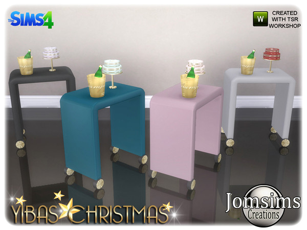 Sims 4 — yibas christmas dining trolley with decoration by jomsims — yibas christmas dining trolley with decoration