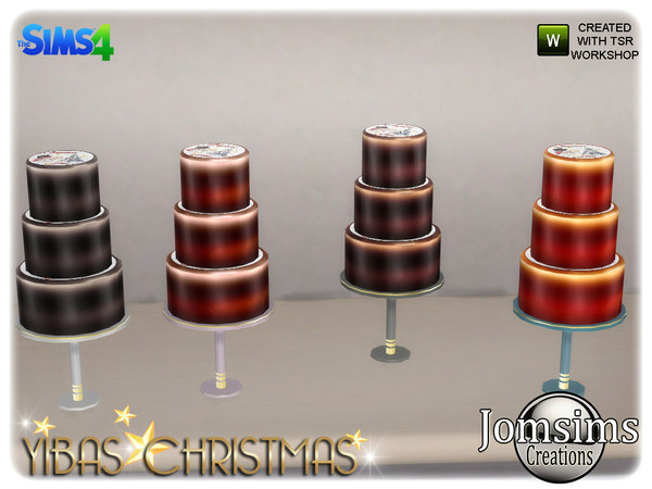 Sims 4 — yibas christmas deco brown chocolat cake by jomsims — yibas christmas deco brown chocolat cake