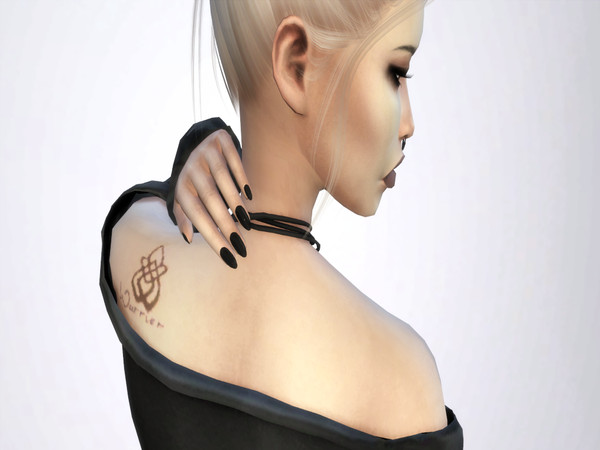 Sims 4 — Lady Gaga survivor tattoo by DemonUnicorn666 — The tattoo was made for and dedicated to survivors. It is a unity