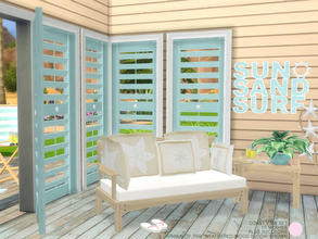 Sims 4 — Coast View Set by DOT — Coast View Set. 10 Contemporary meshes that include bench seating, and coffee table with