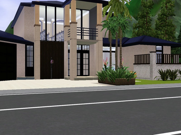 Sims 3 — Paradise Haven by jparham2 — This modern contemporary home features 3 BR and 3 BA; study; master on main; master