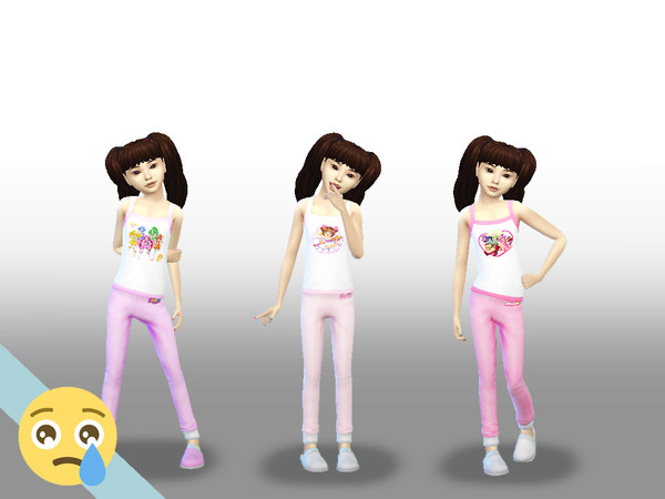 Sims 4 — Anime Kid Pajamas - Movie Hangout needed by cryiingemoji — These are recolours of EA pj pants, and a tank top.
