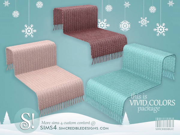 Sims 4 — Estrela Blanket - colorful by SIMcredible! — by SIMcredibledesigns.com available at TSR 3 colors variations
