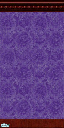 Sims 2 — Victorian Purple Damask Wallpaper 3 by OgdenGroves — Haunted Hollow Purple Damask Wallpaper with Crown Moulding