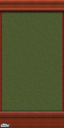 Sims 2 — FLW Prairie Wall 4 by Nikki041498 — Deep green stucco wall with rich redwood crown molding, base board, with