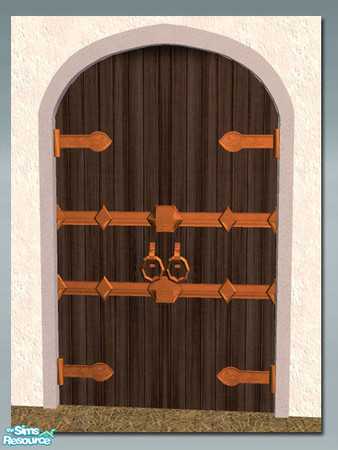 Sims 2 — Castle Door - Metal 03 by Shakeshaft — Part of a new mesh Door set, includes a sturdy Castle Door and a