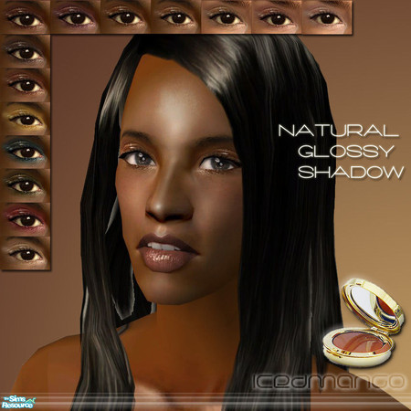 Sims 2 — Natural Glossy Shadow Set by IcedMango — Here comes again a glossy eyeshadow, especially made for dark tanned