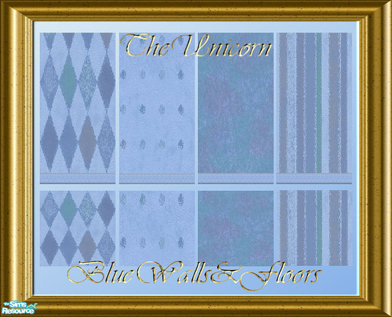 Sims 2 — BlueWalls&Floors by The_Unicorn — Fit together Set...