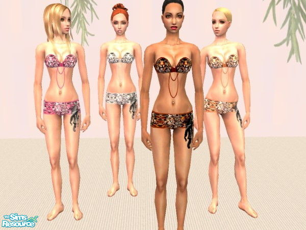 Sims 2 — Superhot bikini! by 12sandra11 — Really sexy bikini with tiger & leopard pattern. A whole new mesh which
