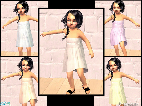 Sims 2 — PastelDresses by Recomecar — A set of five cute pastel dresses with satin band for toddlers. Enjoy!