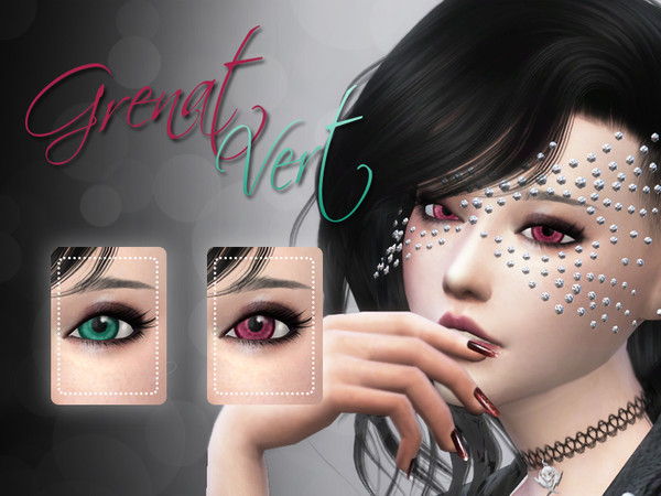 Sims 4 — Eyes Grenat & Vert by Garnet_Soul — ~ Eyes Non Default ~ - New Mesh - 2 colors - Base Game 