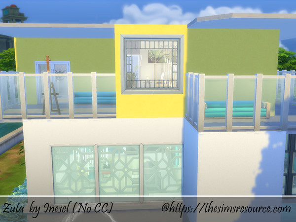 Sims 4 — Zuta by Inesel — Zuta is a small, modern house for a small family. Features a colorful palette, perfect for all