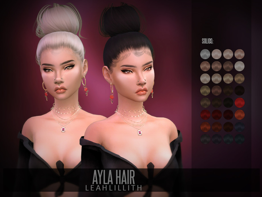 Sims 4 — LeahLillith Ayla Hair by Leah_Lillith — Ayla Hair All LODs Works with hats Custom CAS thumbnail To enjoy the