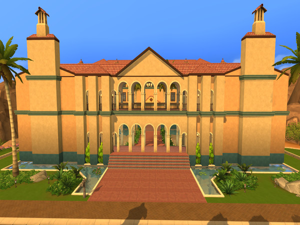 Sims 4 — Barosse Manor by Jujurmio — A manor with a lot of rooms and decoration. It has 8 bedrooms and 7 bathrooms, along