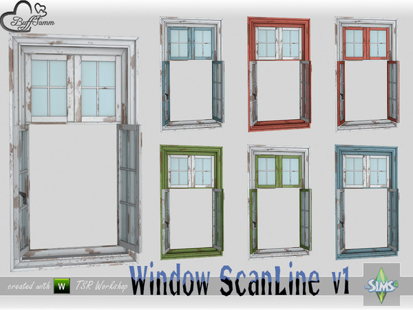 Sims 4 — WindowSet ScanLine Single 1x1 v1 open R by BuffSumm — Part of the *Window Set ScanLine* Created by BuffSumm @