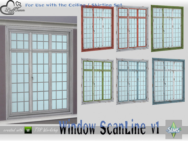 Sims 4 — WindowSet ScanLine Full 2x1 v1 ceiling R by BuffSumm — Part of the *Window Set ScanLine* Created by BuffSumm @