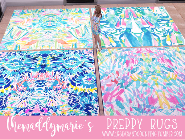 Sims 4 — themaddymarie's preppy rugs by themaddymarie — www.19simsandcounting.tumblr.com -base game -4 swatches -$1