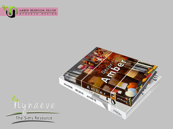Sims 3 — Amber Books v3 by NynaeveDesign — Amber Bedroom - Books Located in: Decor - Miscellaneous Decor Price: 39 Tiles: