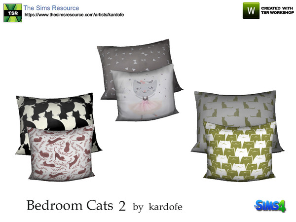 Sims 4 — kardofe_Bedroom Cats_Baby bed cushions by kardofe — Group of two cushions to place on the bed of infants, in