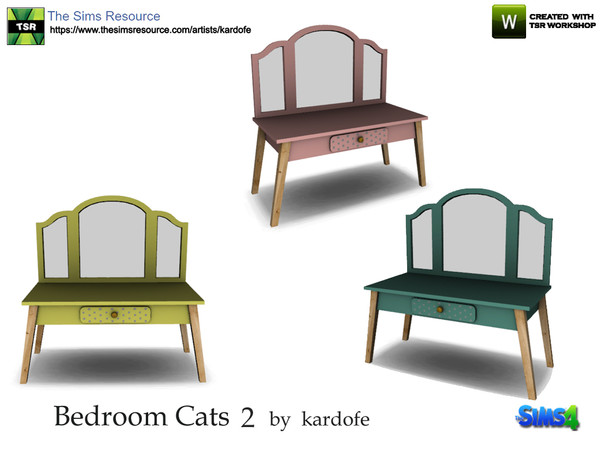Sims 4 — kardofe_Bedroom Cats_Dressing table by kardofe — Dressing table with mirror, for the most flirtatious girls, in