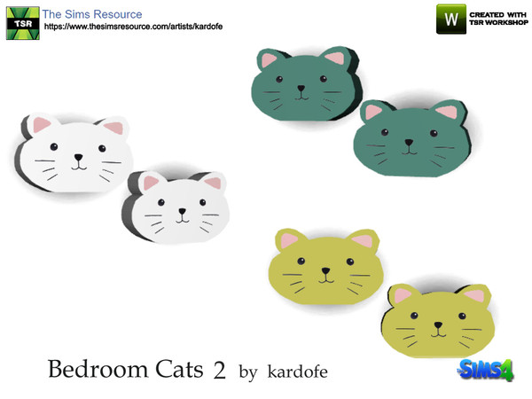 Sims 4 — kardofe_Bedroom Cats_Wall light by kardofe — Wall lamp with two faces of kittens, in three color options 