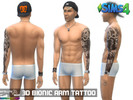 Sims 4 — 3D Bionic Arm Tattoo by SatelliteBeep — This is a 3D bionic arm tattoo suitable for both male and female sims
