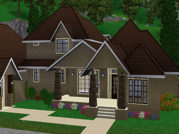 Sims 3 — Sandstone by jparham2 — This huge home has 5 bedrooms with master on main. A huge full finished basement with