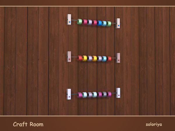 Sims 4 — Craft Room Wall Deco v3 by soloriya — Wall deco with ribbons. Part of Craft Room set. 3 color variations.