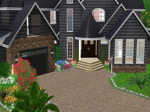 Sims 3 — Jackam Ridge by jparham2 — 4 BR home with 3 levels of living space. Huge eat-in kitchen, master on main, office,