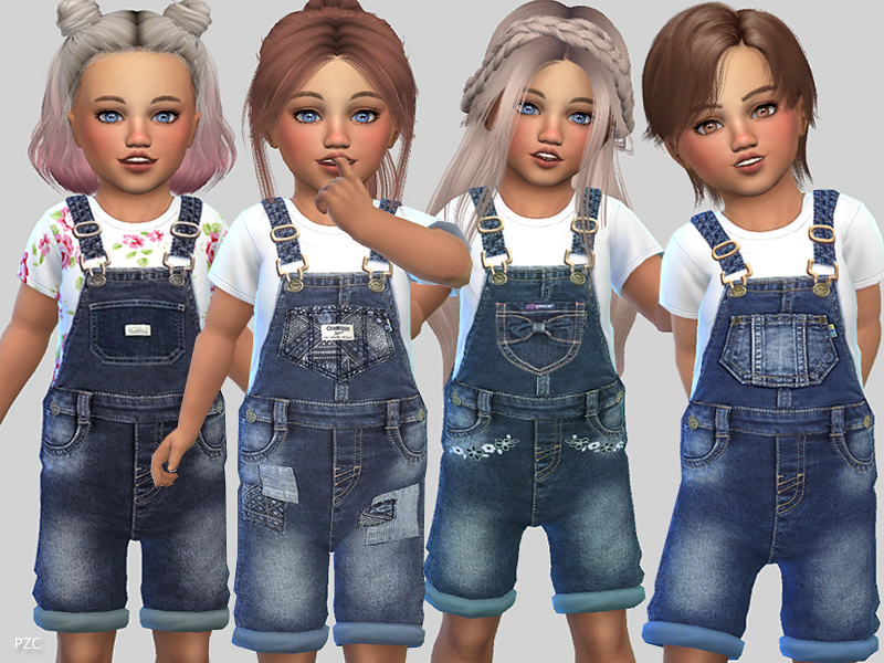 girls jean short overalls