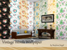 Sims 4 — Vintage Words Wallpaper by Maylene_Angel — Beautiful vintage wallpaper for your walls. This set includes two