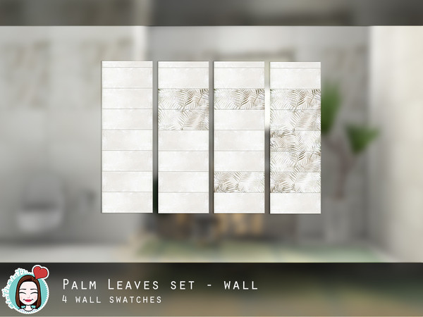 Sims 4 — Palm Leaves Wall by MintiMinti — Feel free to comment 