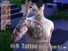 Sims 4 — Tattoo Upper Arm R,L v01  by SooBi — New color swatches Tattoo category 9 color For men only PLEASE DO NOT allow