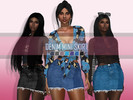 Sims 4 — Denim Mini Skirt by Zelda-cc — A new Mid Wash Contrast Denim Skirt with real transparency frayed edges. 7