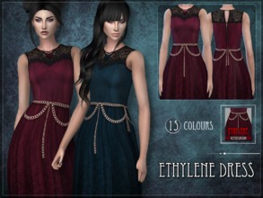 Sims 4 — Ethylene Dress (Dine out required) by RemusSirion — Ethylene Dress for female sims (Sims4) UPDATE2: Apparently