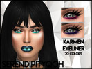 Sims 4 — Karmen Eyeliner by SerendipityQOH — - 20 colors - Female - Teen to Elder - Custom Thumbnail