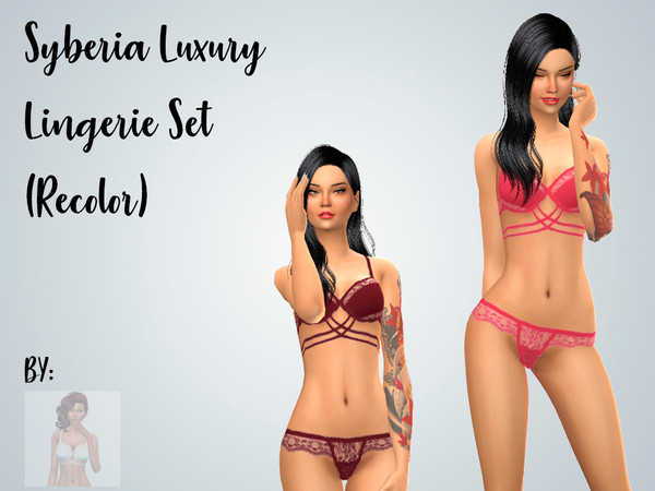 Sims 4 — Syberia Luxury Lingerie Set (Recolor) by TheGilbertSim — Beautiful lingerie with a lace design. This is a
