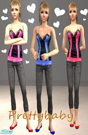 Sims 2 — Teen Set by pretty_baby — 3 teen outfits. all with corset tops. No mesh needed:) Enjoy!!