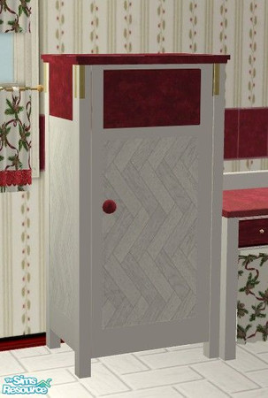 Sims 2 — Holiday Kitchen - Fridge by Riverwillows — Beautiful Holiday Kitchen featuring pine boughs, and silver, white