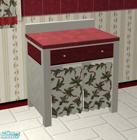 Sims 2 — Holiday Kitchen - Counter 2 by Riverwillows — Beautiful Holiday Kitchen featuring pine boughs, and silver, white