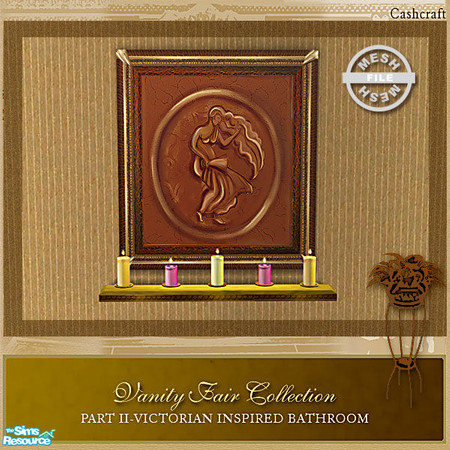 Sims 2 — Vanity Fair Bathroom - Picture Mesh by Cashcraft — Vanity Fair Collection Part II is a Victorian inspired