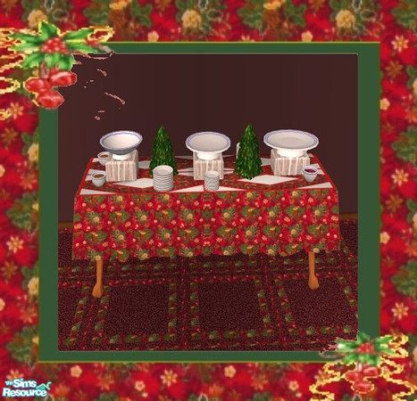 Sims 2 — Holiday Dining - Buffet by SaeraMaples — Enjoy your family celebrations with this roomy dining set this holiday.