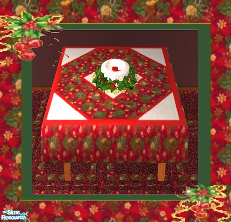 Sims 2 — Holiday Dining - Table by SaeraMaples — Enjoy your family celebrations with this roomy dining set this holiday.